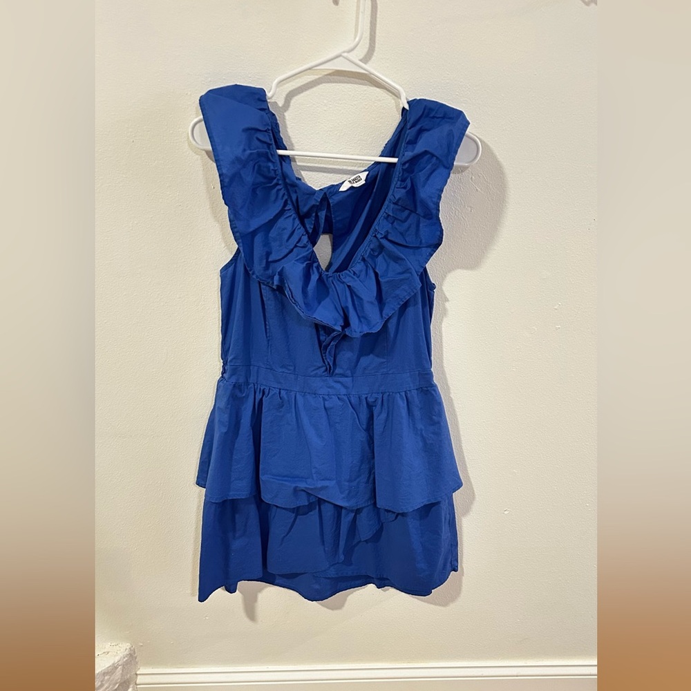 Blue Ruffled Women's Dress